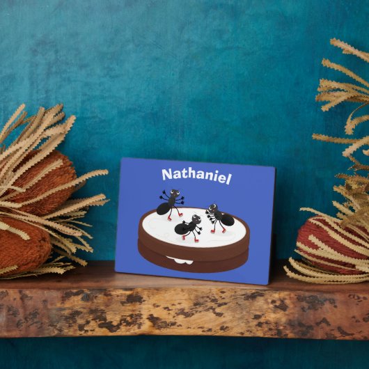 Plaque Photo Patinage sur glace de fourmis joyeuses sur dessin (Côté)