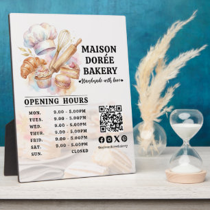 Plaque Photo Pâtissier Boulangerie Traiteur Heures d'Ouverture