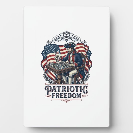 Plaque Photo Patriotic Chess Player Vector Graphic Tee (Devant)