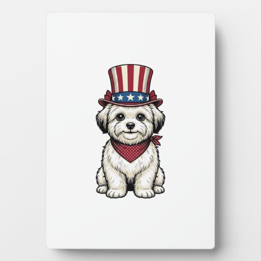 Plaque Photo Patriotic Dog Vintage Engraving Vector Design_1 (Devant)