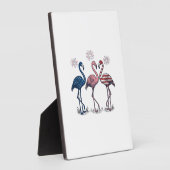 Plaque Photo Patriotic Flamingo Trio Vintage Engraving Design_1 (Côté)