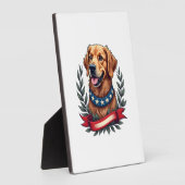 Plaque Photo Patriotic Golden Retriever Americana Art Tee 2 (Côté)