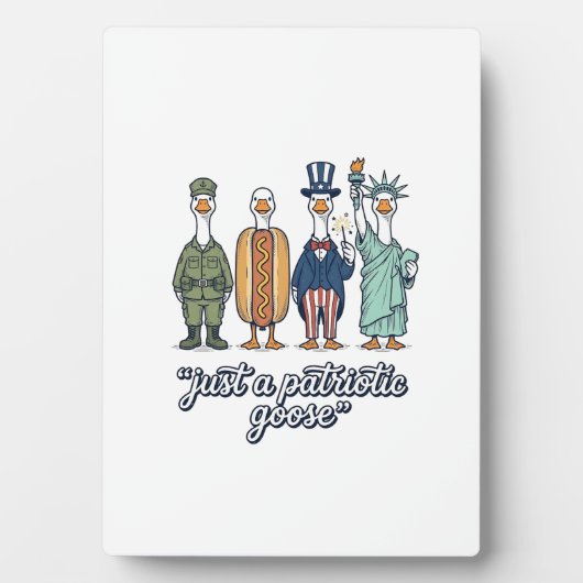 Plaque Photo Patriotic Goose Lineup Vintage Vector Shirt_1 (Devant)