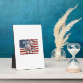 Plaque Photo Patriotic Husband Daddy Protector Hero Flag Shirt  (Côté)