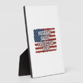 Plaque Photo Patriotic Husband Daddy Protector Hero Flag Shirt  (Côté)