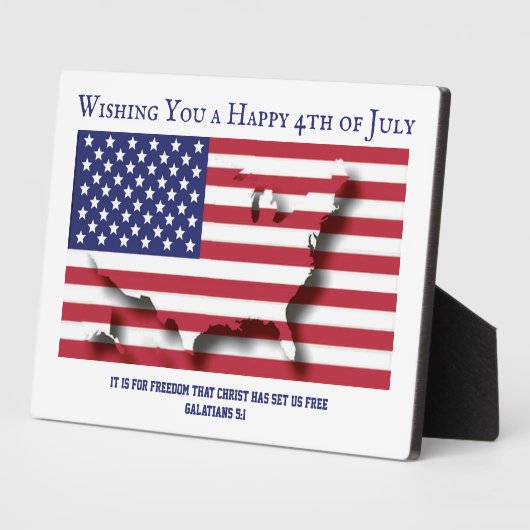 Plaque Photo PATRIOTIQUE 4 JUILLET Custom Christian (Côté)