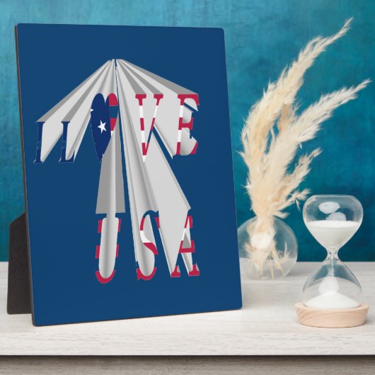 Plaque Photo Patriotisme effarant : I Love USA Perspective Art (Côté)