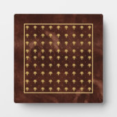 Plaque Photo Pattern Leather Brown et Gold Damask (Devant)