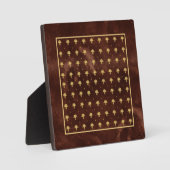 Plaque Photo Pattern Leather Brown et Gold Damask (Recto)