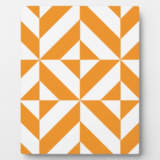Plaque Photo Patters de Burnt Orange Geometric Deco Cube (Devant)