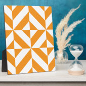 Plaque Photo Patters de Burnt Orange Geometric Deco Cube (Côté)