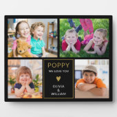 Plaque Photo Pavot Noir Et Or Nous Vous Aimons 4 Collage Photo (Devant)