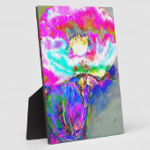 Plaque Photo Pavot rose, aquarelle peinture florale (Côté)