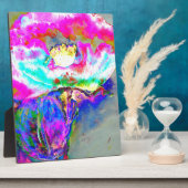 Plaque Photo Pavot rose, aquarelle peinture florale (Côté)