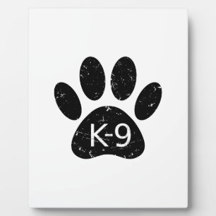 Plaque Photo Paw Chien en Perdu Grunge K-9