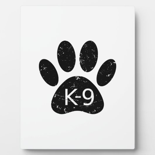 Plaque Photo Paw Chien en Perdu Grunge K-9 (Devant)