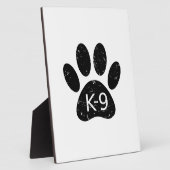 Plaque Photo Paw Chien en Perdu Grunge K-9 (Côté)