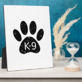Plaque Photo Paw Chien en Perdu Grunge K-9 (Côté)