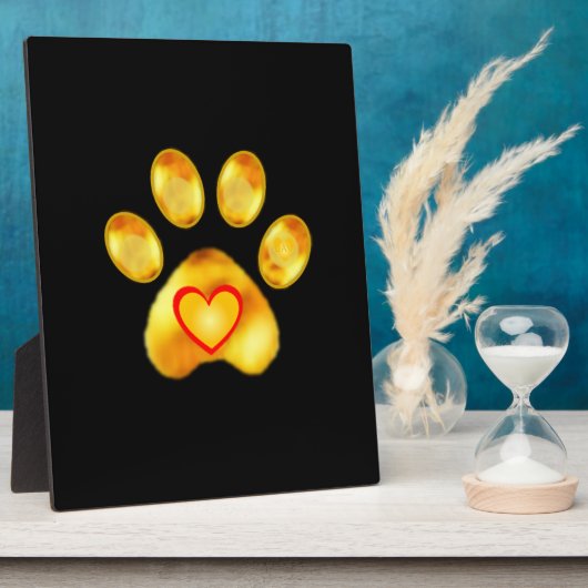 Plaque Photo Paw or mignon sur noir (Côté)