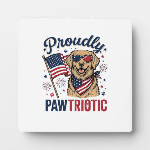 Plaque Photo Pawtriotique chien conception de t-shirt vintage p