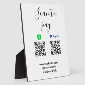 Plaque Photo Paypal Cashapp scan to pay QR add business name lo (Côté)