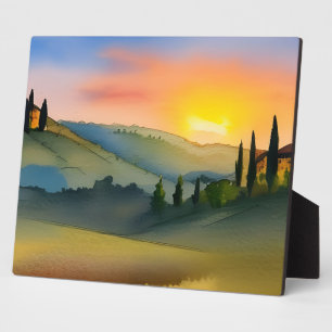 Plaque Photo Paysage de collines toscanes - Tableau décoratif a