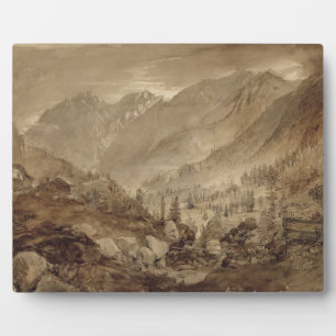 Plaque Photo Paysage de montagne, Macugnaga, 1845 (stylo et bru