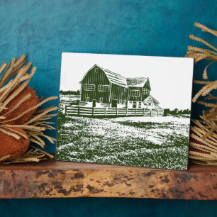 Plaque Photo Paysage rural maison de ferme de style coupe