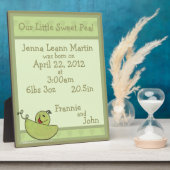 Plaque Photo Pea Pod Baby Information sur la naissance (Côté)
