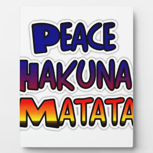 Plaque Photo Peace Hakuna Matata Gradient Art (Devant)
