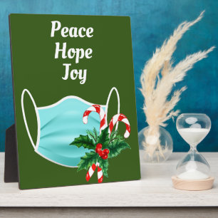 Plaque Photo Peace Hope Joy Mask & Sucres de canne