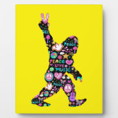 Plaque Photo Peace Love Bigfoot Hippie Funny Bigfoot Lover (Devant)