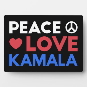 Plaque Photo Peace Love Kamala I - Kamala Harris Pour Président