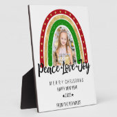 Plaque Photo Peace Loy Joyeux Noël Rainbow Photo (Côté)