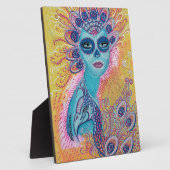 Plaque Photo Peacock Sugar Crâne Art (Côté)