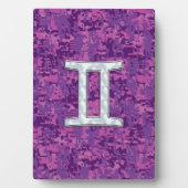 Plaque Photo Pearl Like Gemini Zodiac Sign on Digital Camo (Devant)