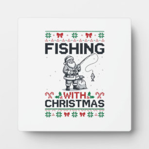 Plaque Photo Pêche avec la fête de Noël de Santa