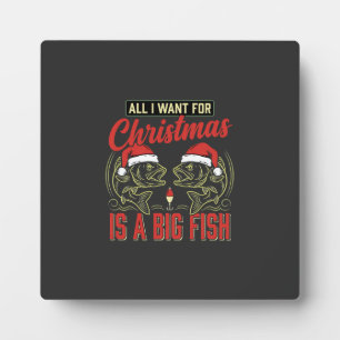 Plaque Photo Pêche de Noël Gros Poisson Vacances