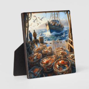 Plaque Photo Pêcheurs à la Twilight ramassant des crabes