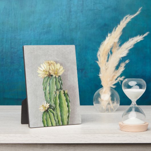 Plaque Photo Peinture à fleur de cactus (Côté)