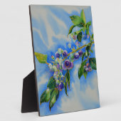 Plaque Photo peinture à l'aquarelle de bleuet (Côté)