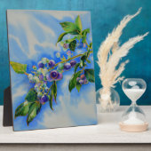 Plaque Photo peinture à l'aquarelle de bleuet (Côté)