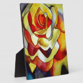 Plaque Photo peinture à l'aquarelle de fleur Jaune (Côté)