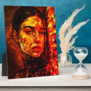 Plaque Photo Peinture à l'huile Femme radieuse