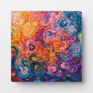 Plaque Photo Peinture à l'huile tourbillons psychédéliques