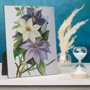 Plaque Photo Peinture acrylique de la vigne Lilac Clematis