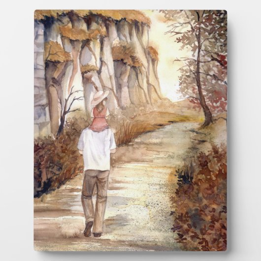 Plaque Photo Peinture aquarelle de la piste d'automne (Devant)