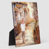 Plaque Photo Peinture aquarelle de la piste d'automne (Côté)