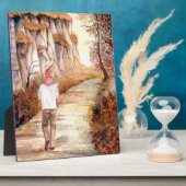 Plaque Photo Peinture aquarelle de la piste d'automne (Côté)