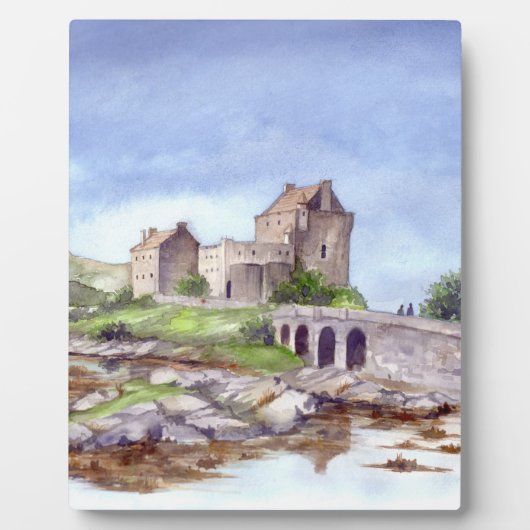 Plaque Photo Peinture aquarelle du château d'Eilean Donan (Devant)